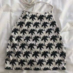 Palm Tree Cropped Halter Top